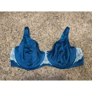 CACIQUE Ocean Green Unlined Full Coverage Bra Bow Lace 42D